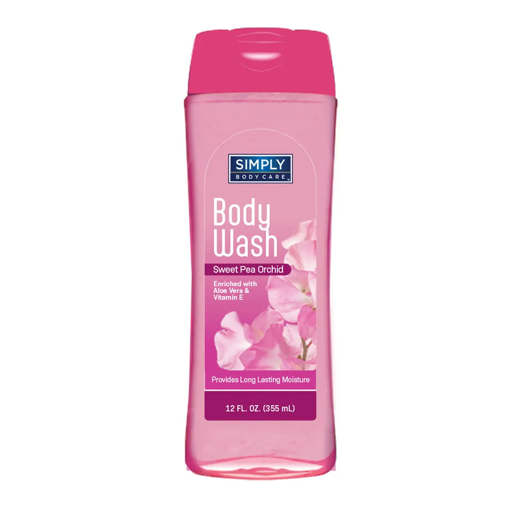 1 Moisturizing Body Wash Sweet Pea Orchid 12oz Shower Gel Vitamin E Soap-Free