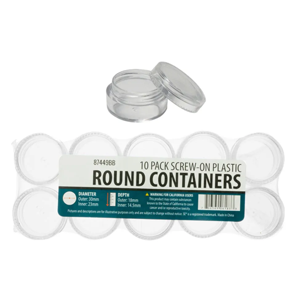 10 Clear Empty Containers Jars Cosmetic Pot Small Travel Sample Cream Makeup Jar