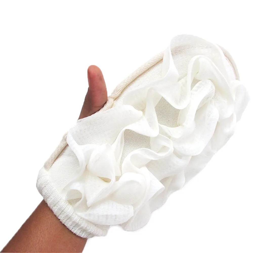 2 pc Exfoliating Bath Glove Scrubber Skin Stimulating Shower Sponge Loofah Body
