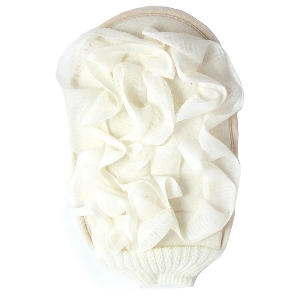 2 pc Exfoliating Bath Glove Scrubber Skin Stimulating Shower Sponge Loofah Body