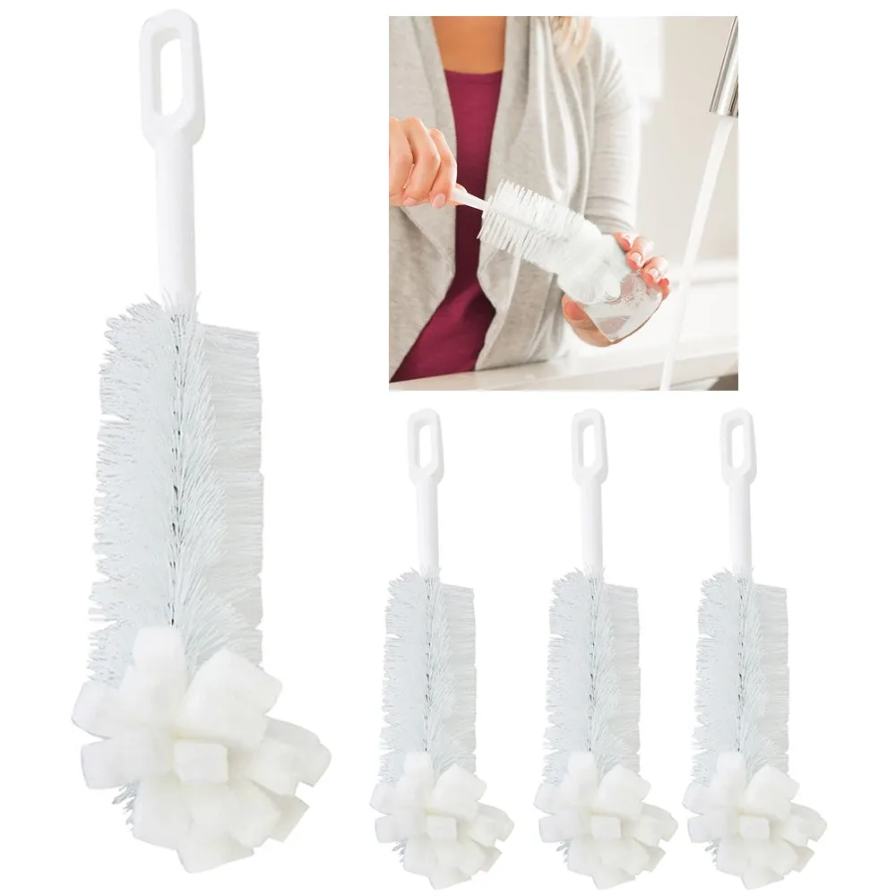 4 Pc Feeding Bottle Brush Sponge Scrub Cup Glass Washing Cleaning Cleaner Tool