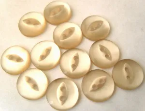 B1088 11mm Dusky Beige Pearl 2 Hole Polyester Fish Eye Button