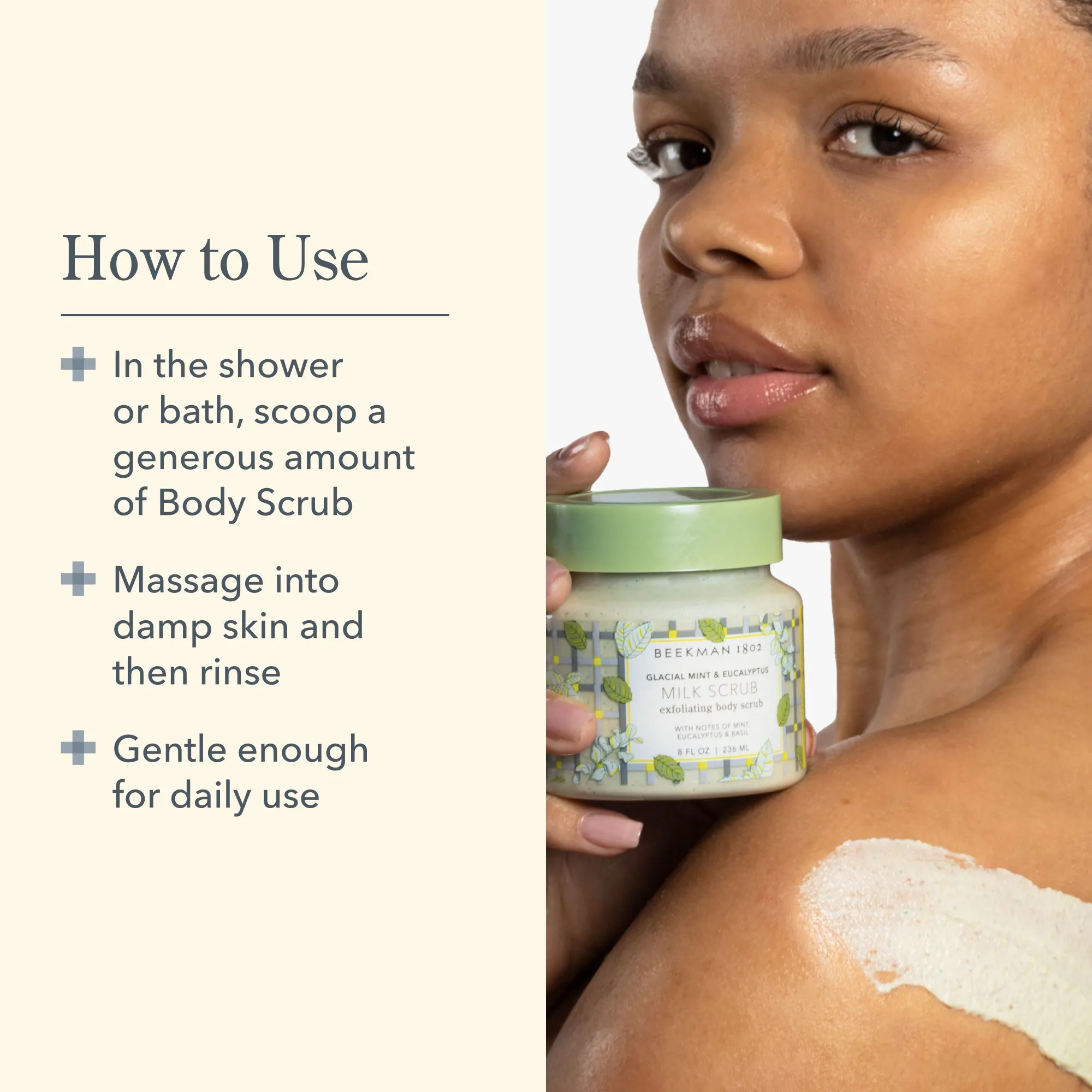Glacial Mint & Eucalyptus Milk Scrub Oat & Goat Milk Exfoliating Body Polish