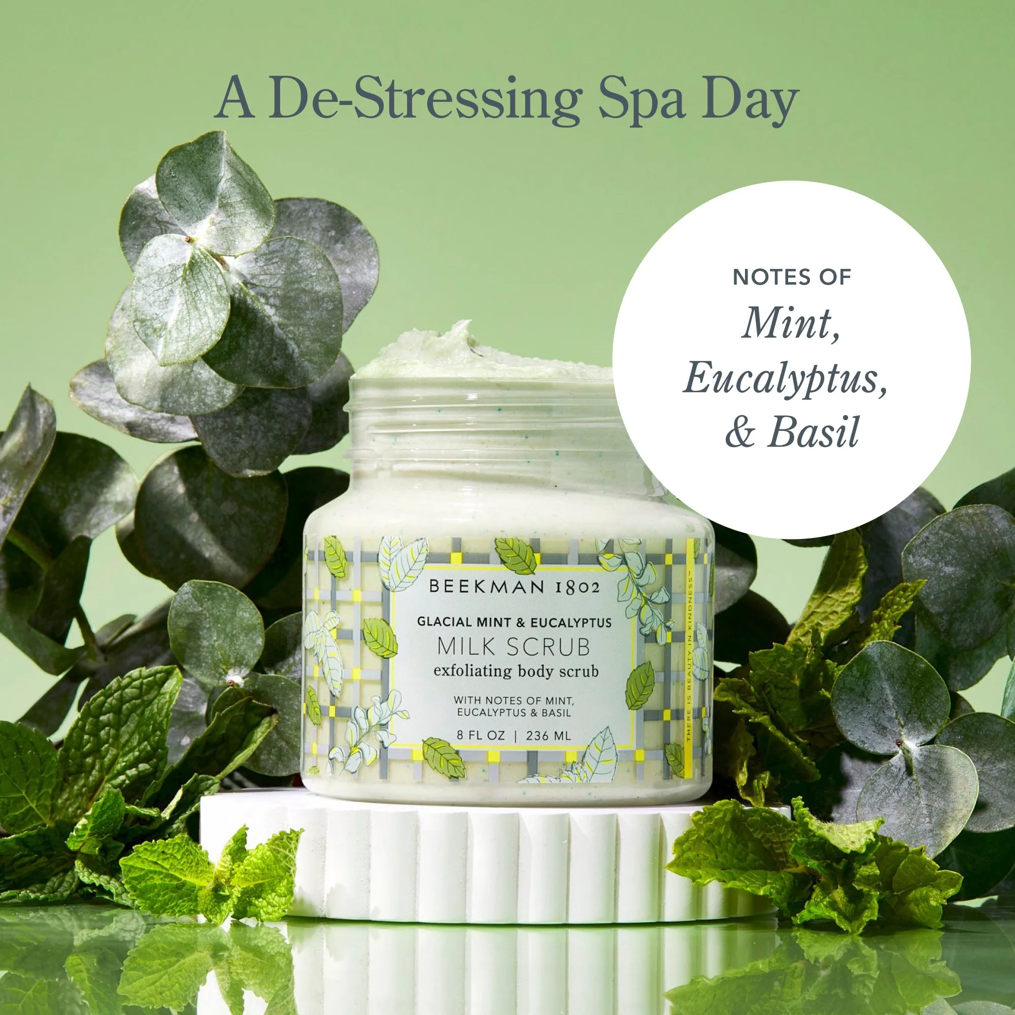 Glacial Mint & Eucalyptus Milk Scrub Oat & Goat Milk Exfoliating Body Polish