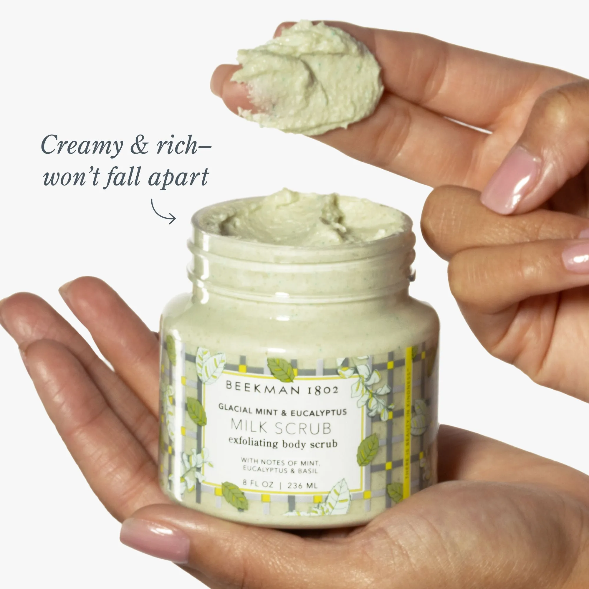 Glacial Mint & Eucalyptus Milk Scrub Oat & Goat Milk Exfoliating Body Polish