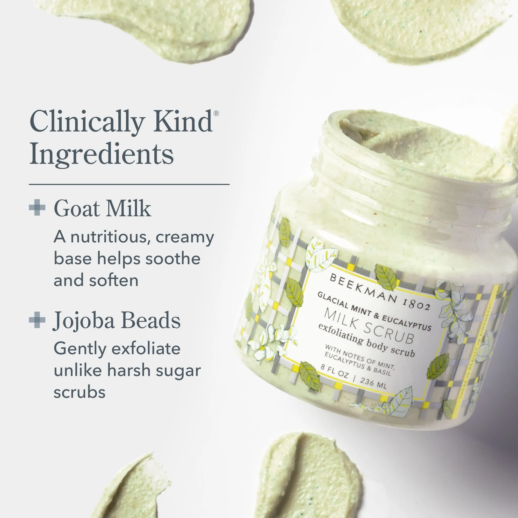 Glacial Mint & Eucalyptus Milk Scrub Oat & Goat Milk Exfoliating Body Polish