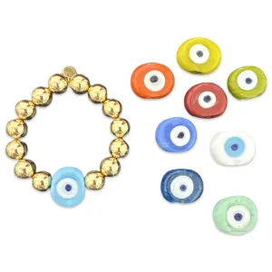 Greek eye bracelet gold beads