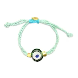 Greek eye bracelet green small