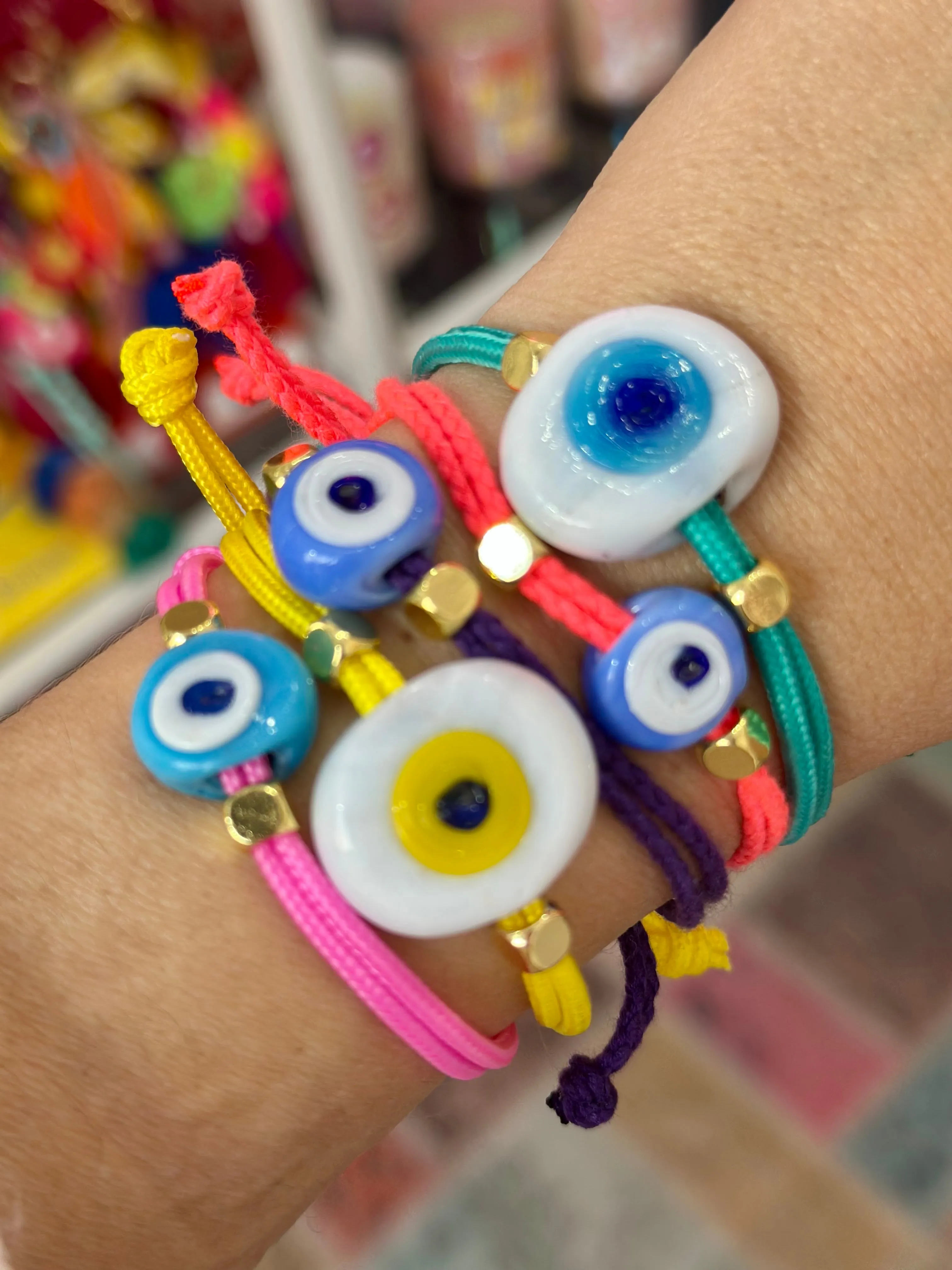 Greek eye bracelet green small