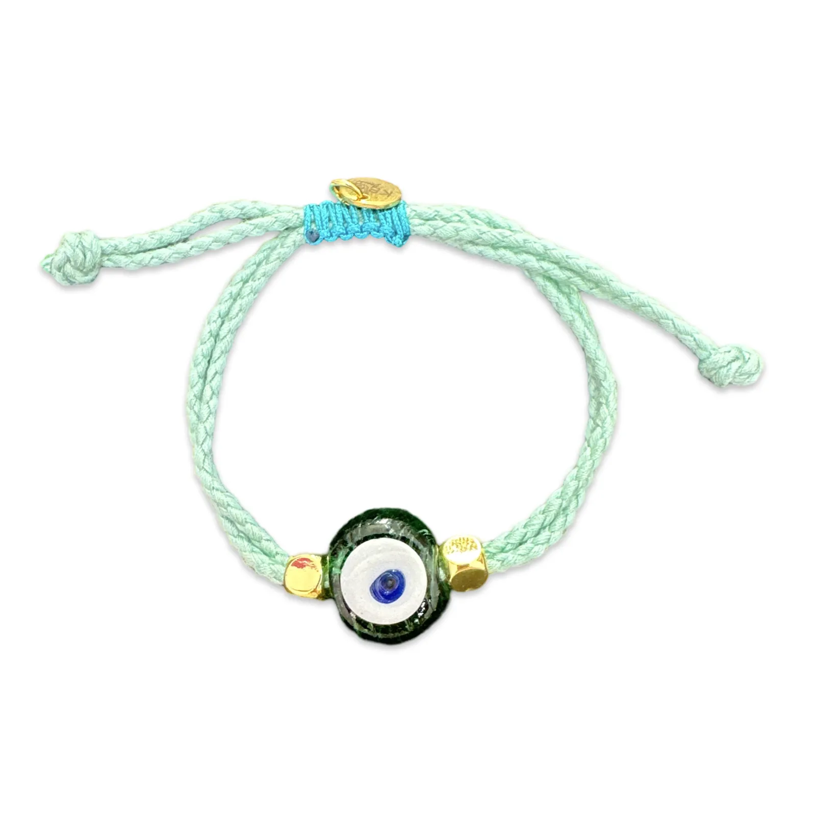 Greek eye bracelet green small