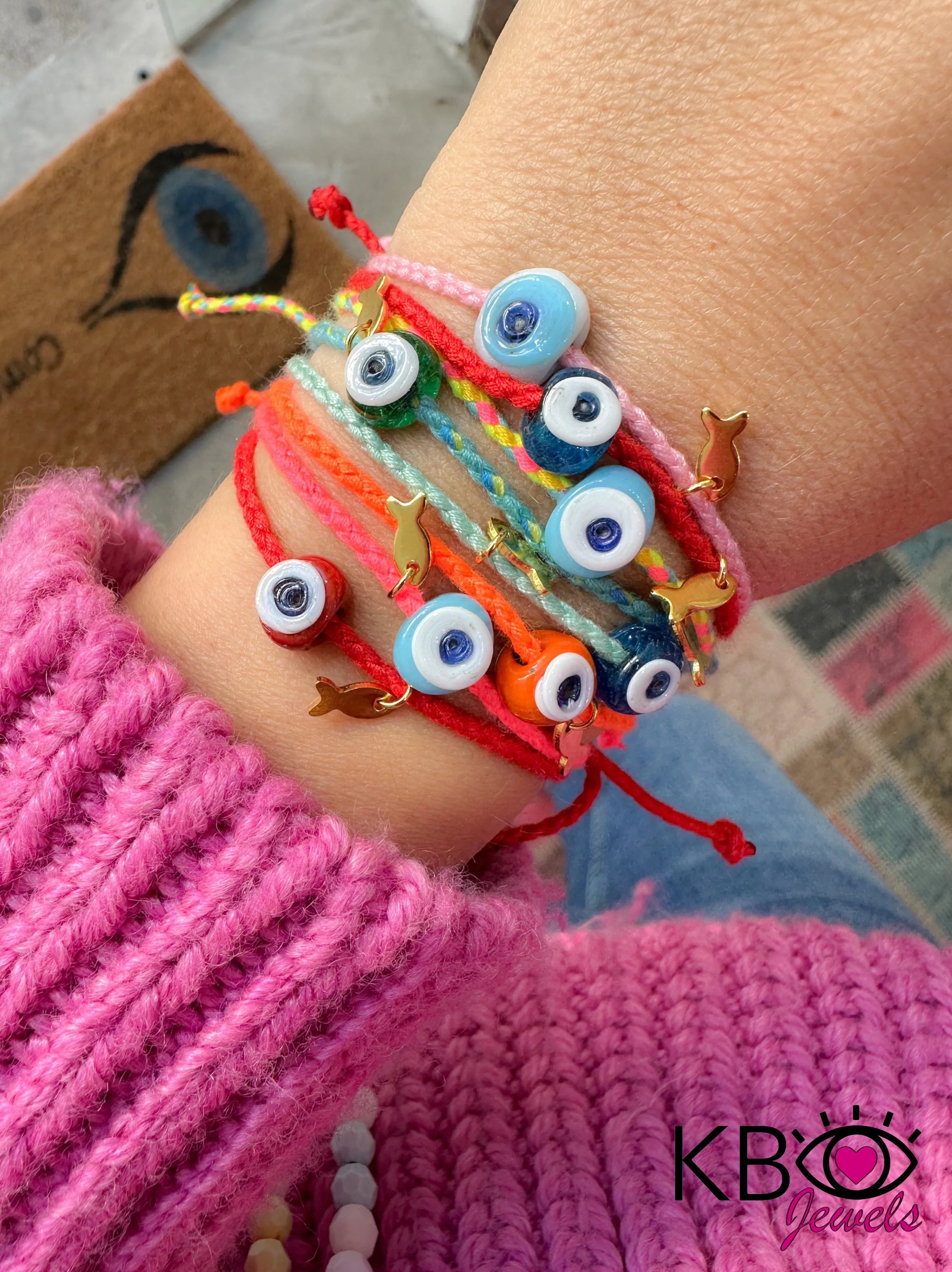 Mini greek eye bracelet mint