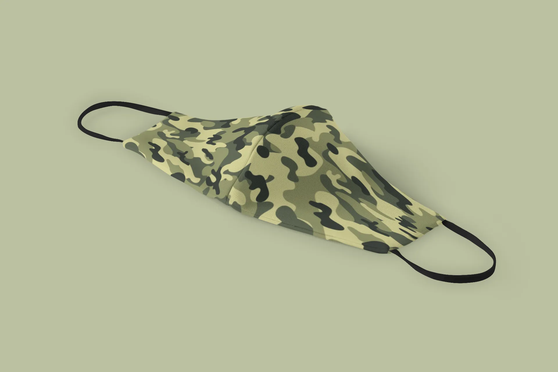 Olive Camouflage : Printed Tetra Shield Protection Mask