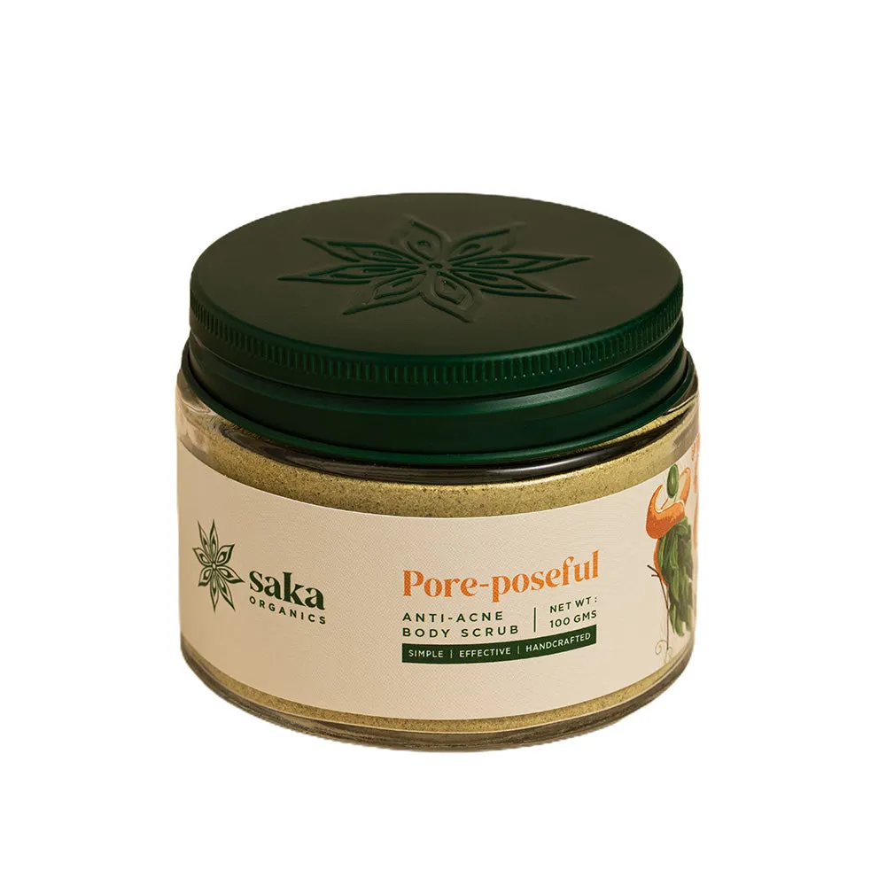 Saka - Pore-poseful | Handmade Anti-Acne Body Scrub | Natural Exfoliation for All Skin Types (150gms)