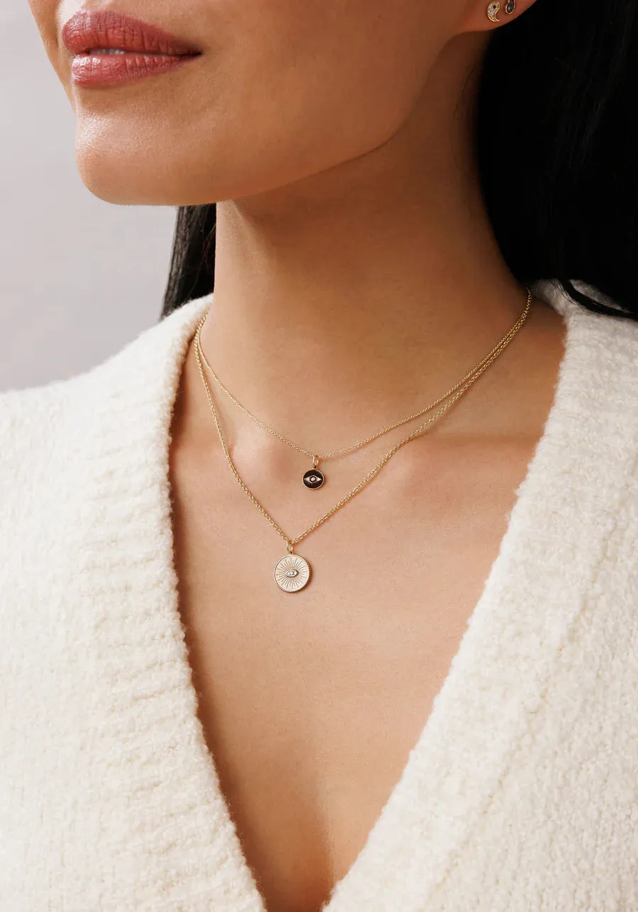 Sydney Evan Marquis Eye Coin Necklace