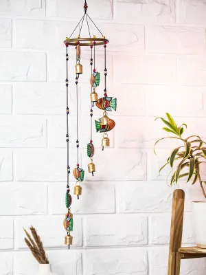 Wooden Handcrafted Fish Spiral Wind Chime
